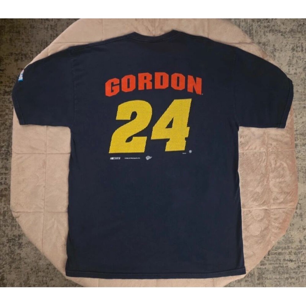 Vintage 2002 Jeff Gordon DuPont Motorsports Nascar T Shirt XL #24 Navy Y2K
